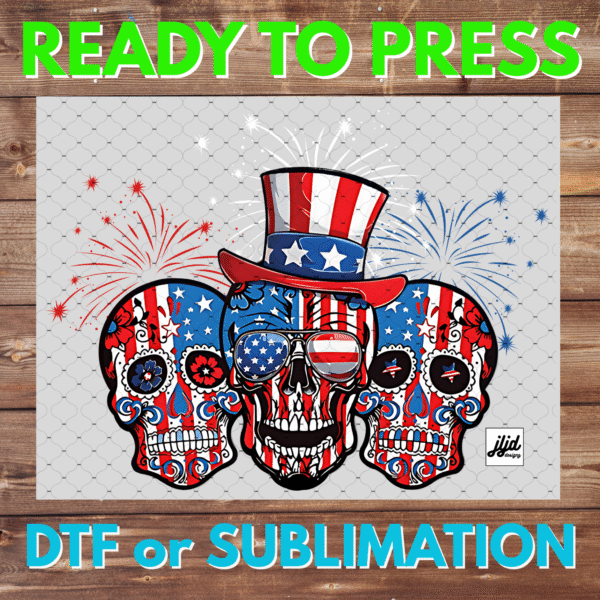 Skeleton | USA | Fireworks | America | July 4th | skull | DTF | Sublimation