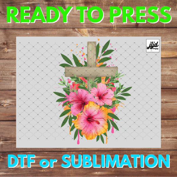 Cross Faith Flowers | Graphic tee | Jesus | paint splatter | DTF | Sublimation