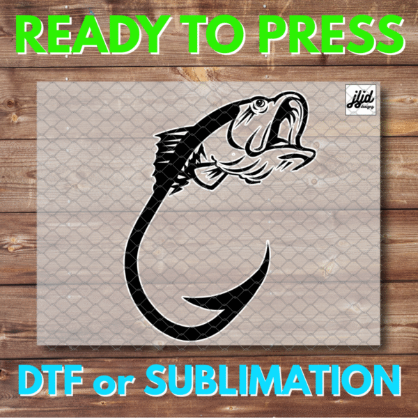 Bass Fish Hook | Graphic tee | Dad | fishing | DTF | Sublimation